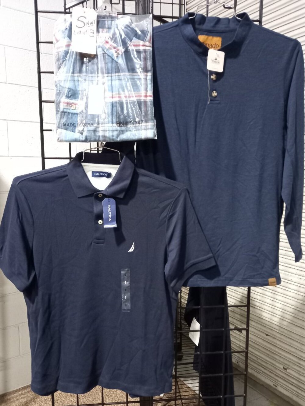 Men's Long Sleeve Flannel, Henley and Short Sleeve Polo - Blues | Small